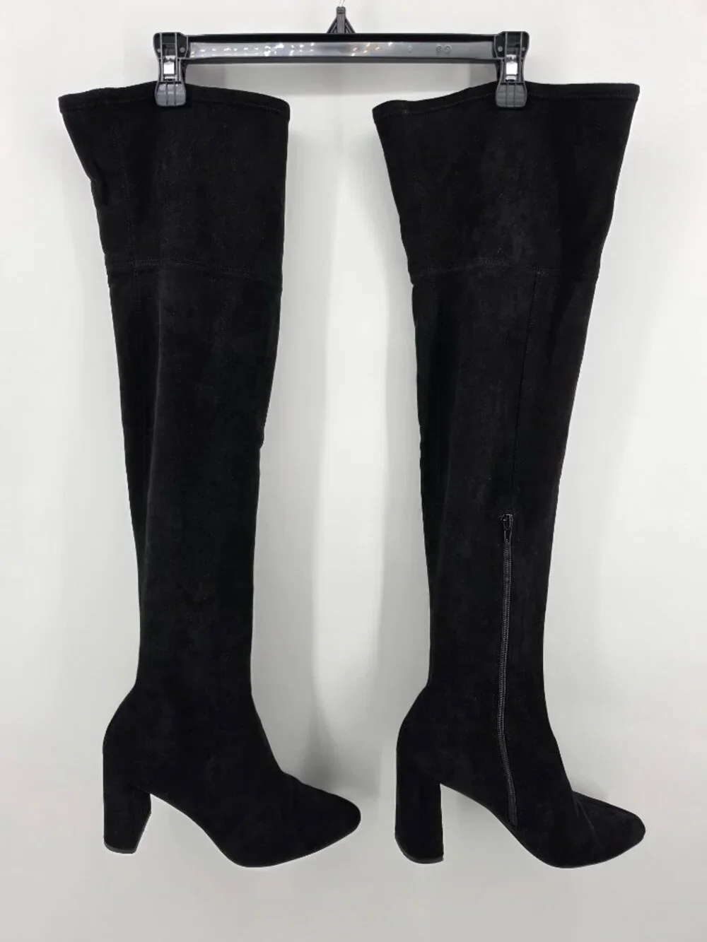 Jeffrey Campbell Parisah 2 Black Suede Over the Knee Boots Block Heel 9.5